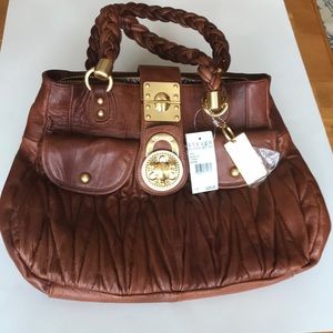Steve Madden Tote “Steven” Bladylux Cognac Leather